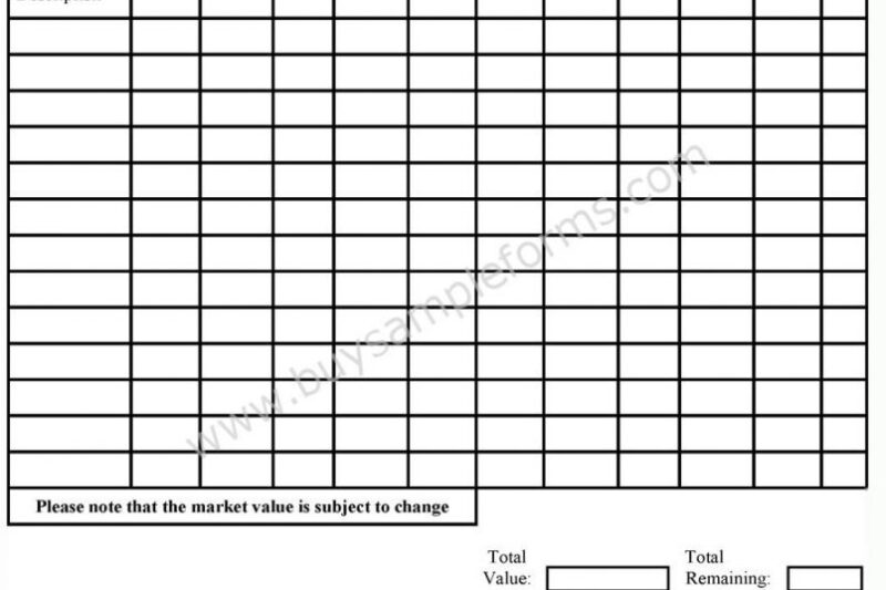 Free Printable Estate Inventory Worksheet Pdf