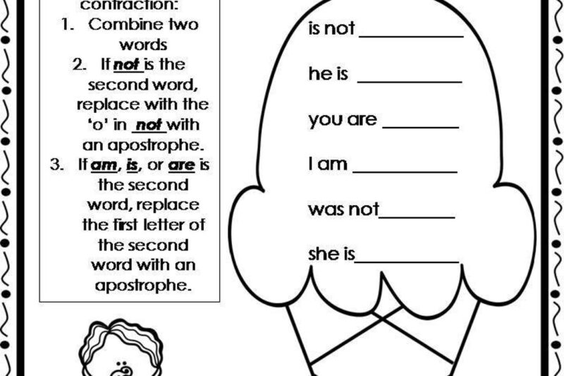 Contractions Printable Worksheets Free