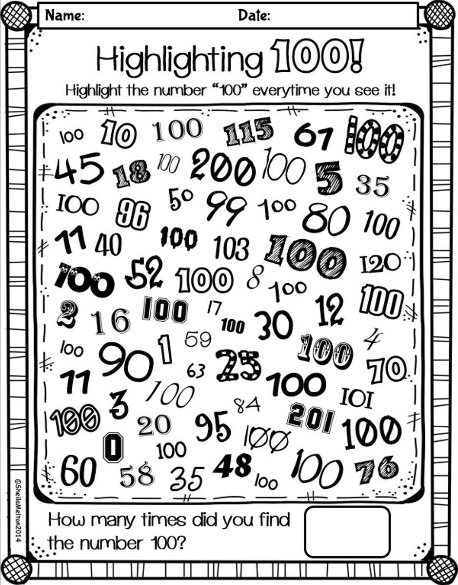 100 Days Of School Activities U0026 Coloring Pages Free Printables Worksheets Library