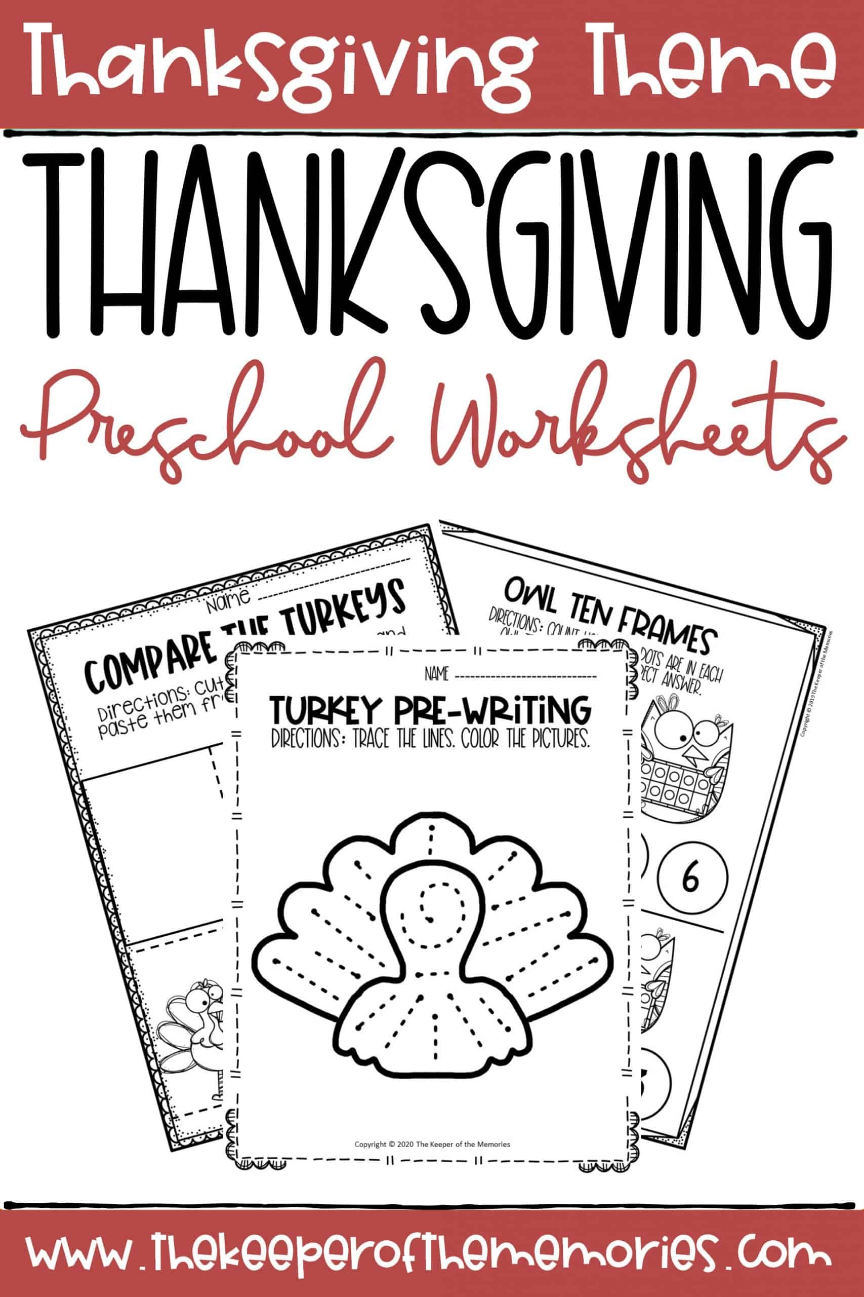 100 Thanksgiving Worksheets For Preschoolers U0026 Kindergartners The Keeper Of The Memories