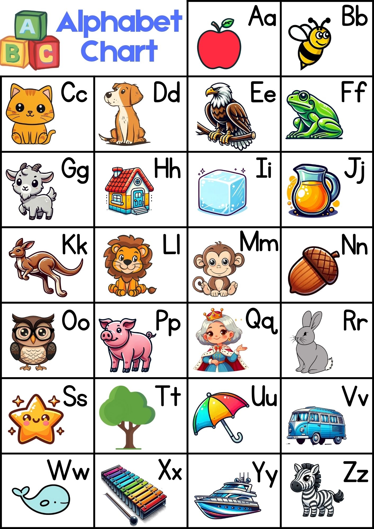 Printable Abc Chart For Preschool Trace