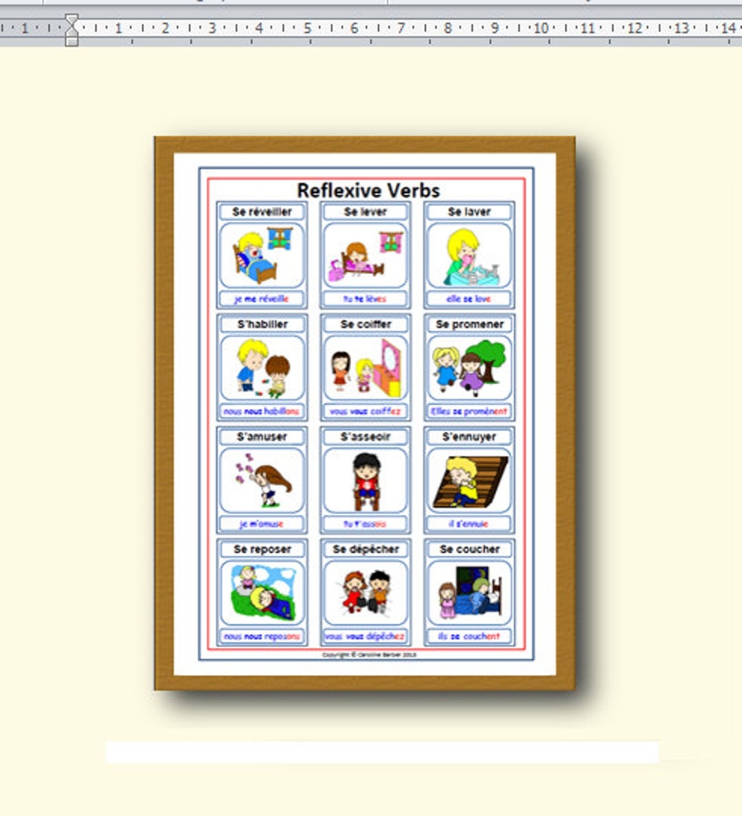12 FRENCH REFLEXIVE VERBS Reflexive Verbs French Educational Poster Reflexive Verbs Print Reflexive Verbs Classroom Decor Etsy UK