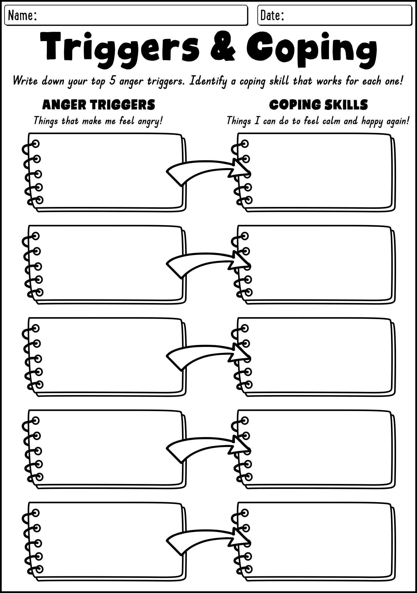 Free Printable Coping Skills Worksheets