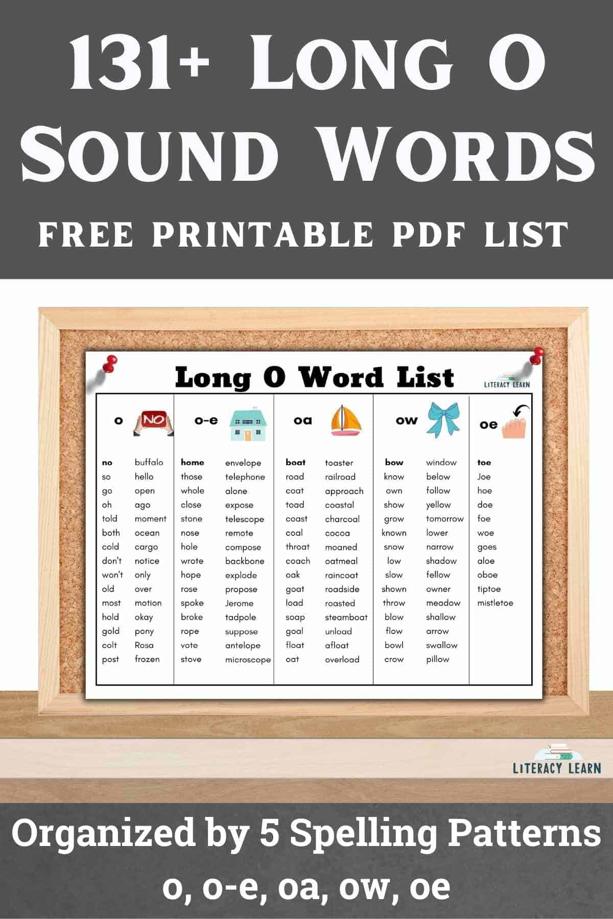 131 Long O Vowel Sound Words Free Printable List Literacy Learn 131 Long O Vowel Sound Words Free Printable List Literacy Learn