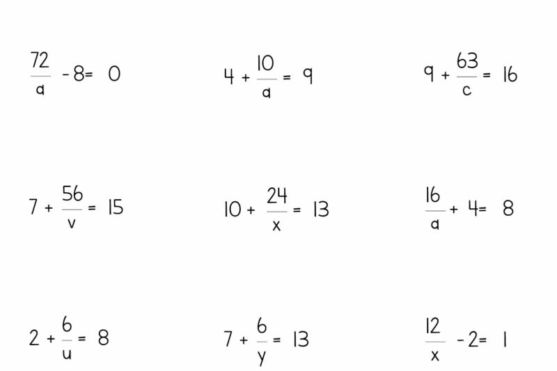 Pre Algebra Math Worksheets