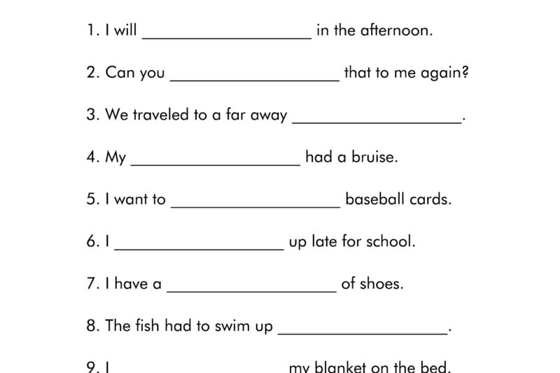 Free Printable Vocabulary Worksheets 7th Grade