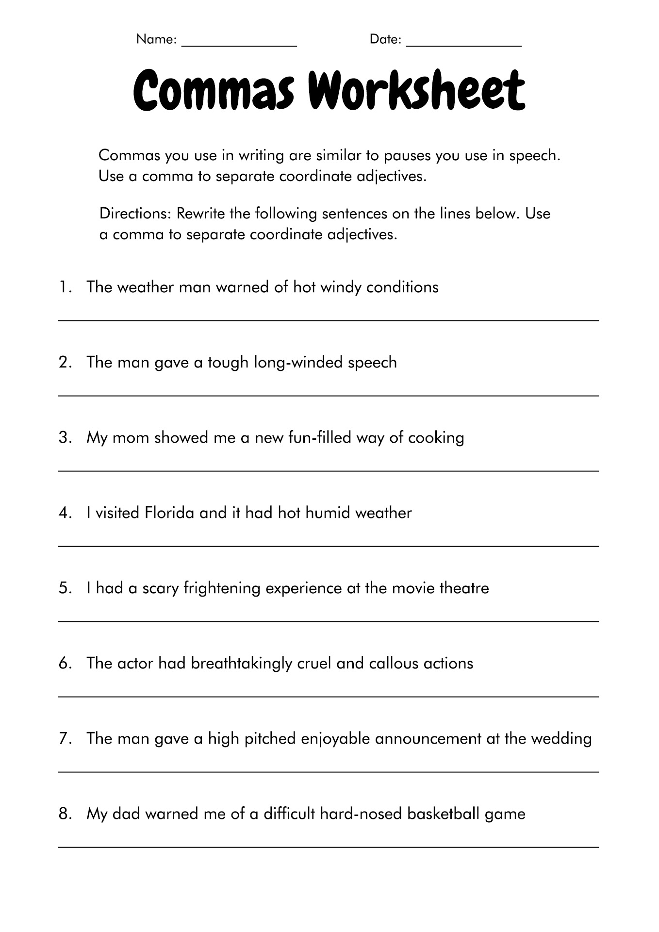 Free 7th Grade English Worksheets Printable