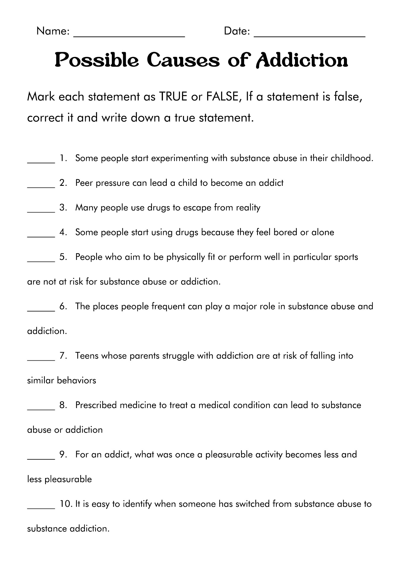 18 Drug And Substance Abuse Worksheets Free PDF At Worksheeto 18 Drug And Substance Abuse Worksheets Free PDF At Worksheeto