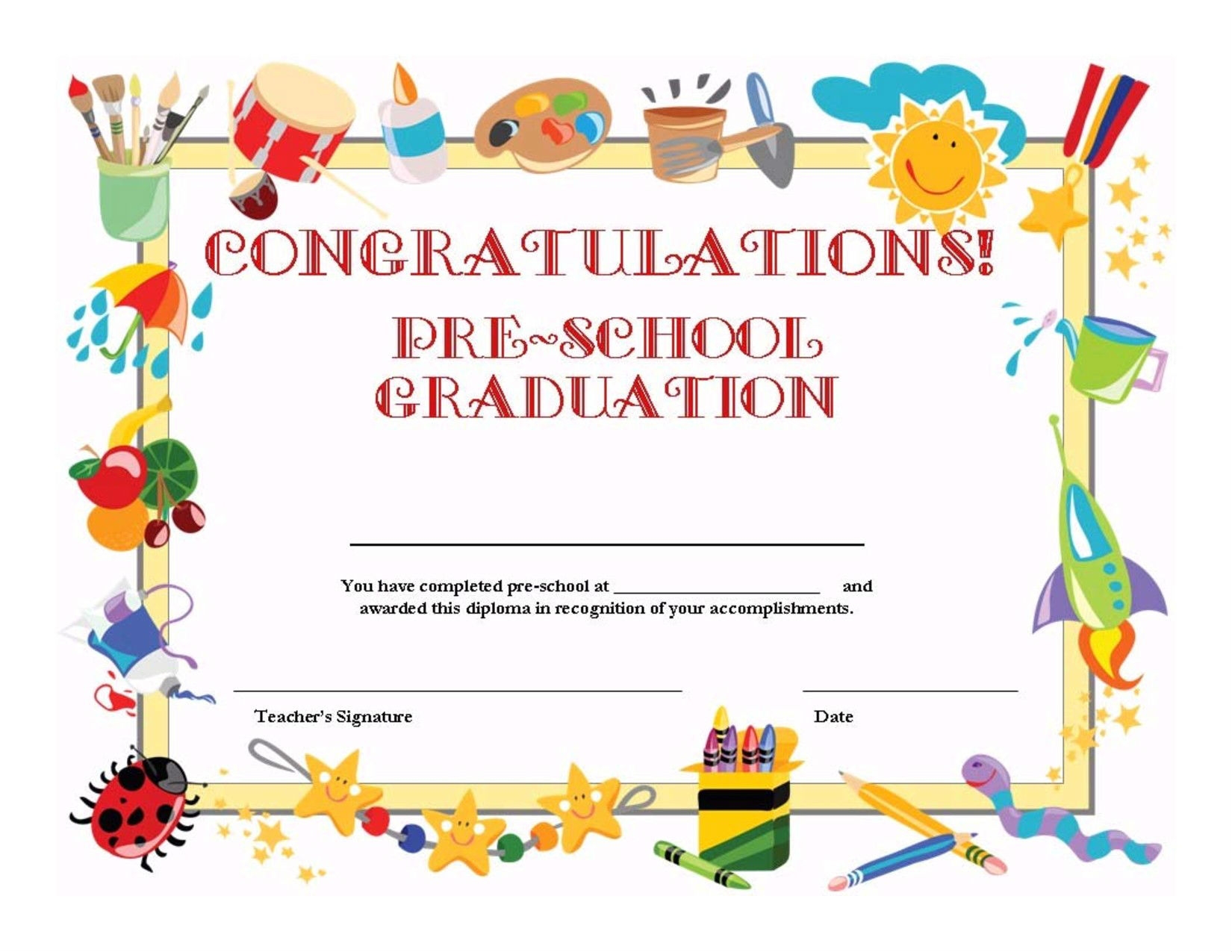 Preschool Certificates Free Printable
