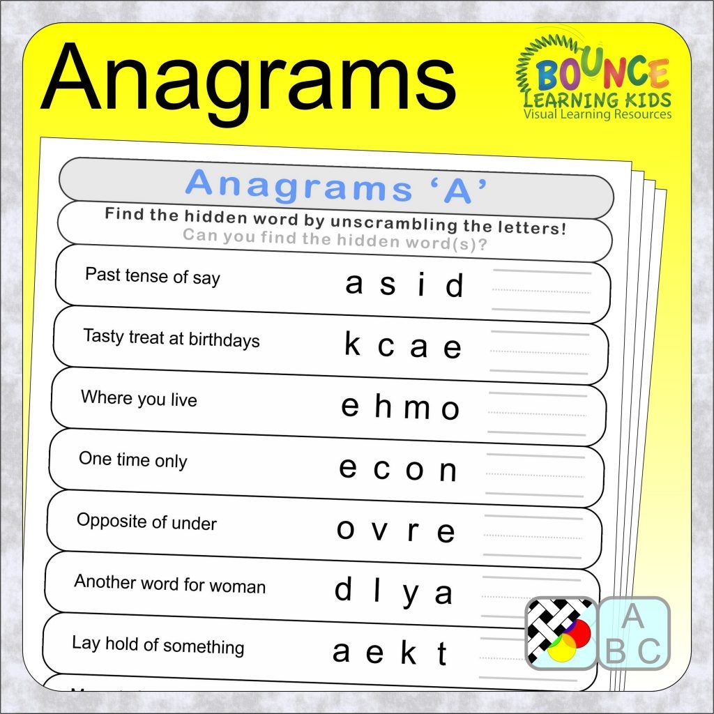 19 Fun Anagrams Worksheets To Download