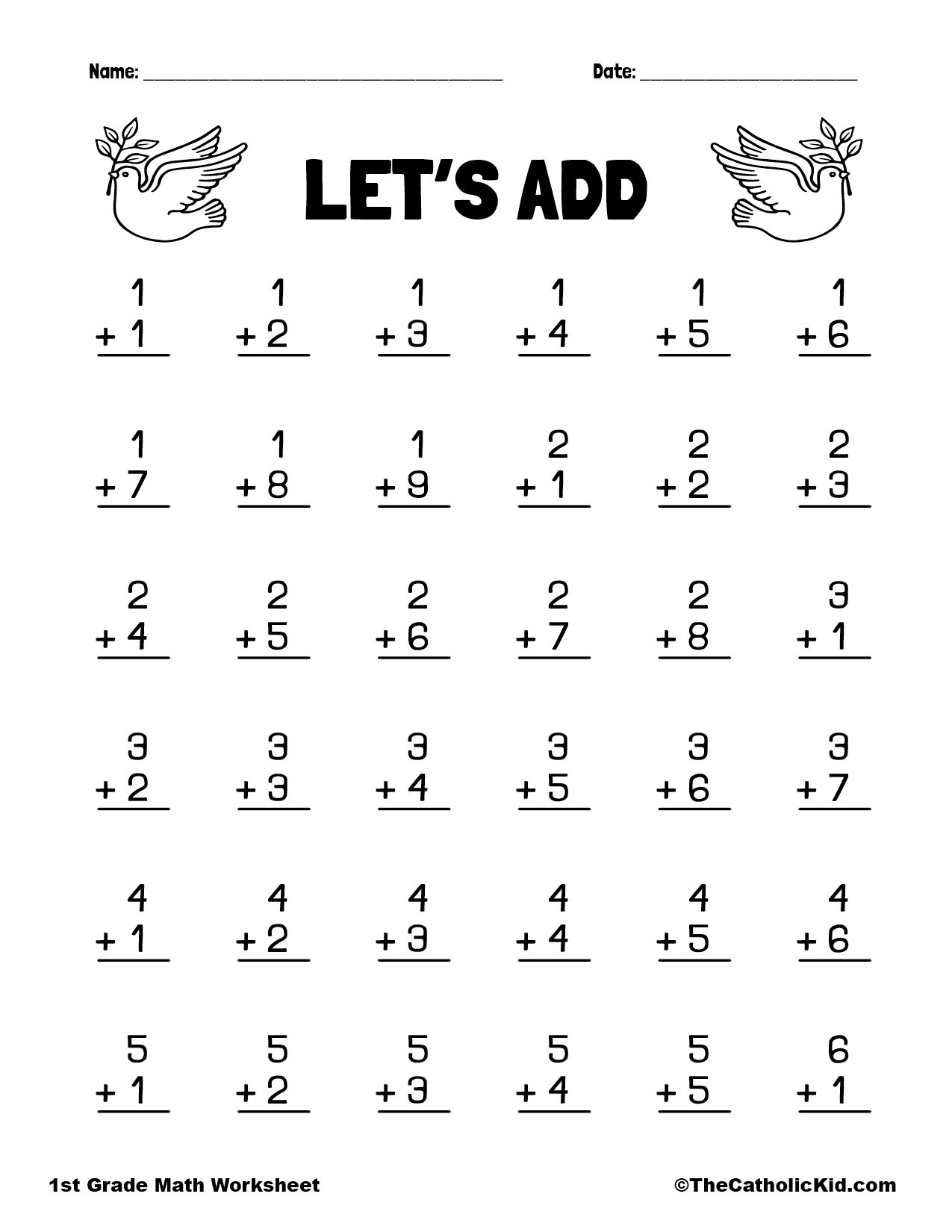 First Grade Math Worksheet Free Printable First Grade Math Worksheet Free Printable