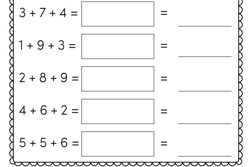 Math Worksheets For 1st Grade