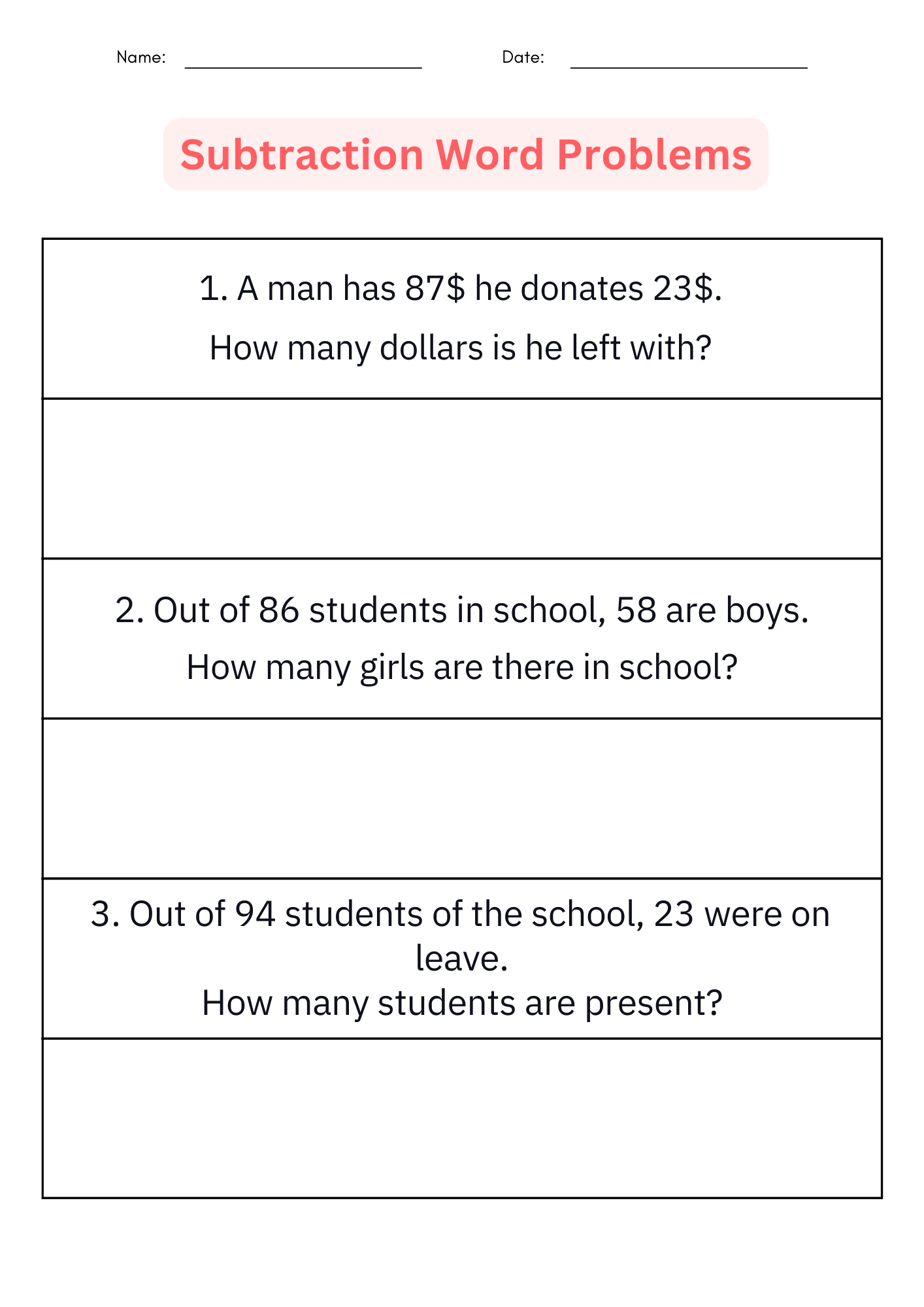 Math Word Problems Worksheets Kindergarten