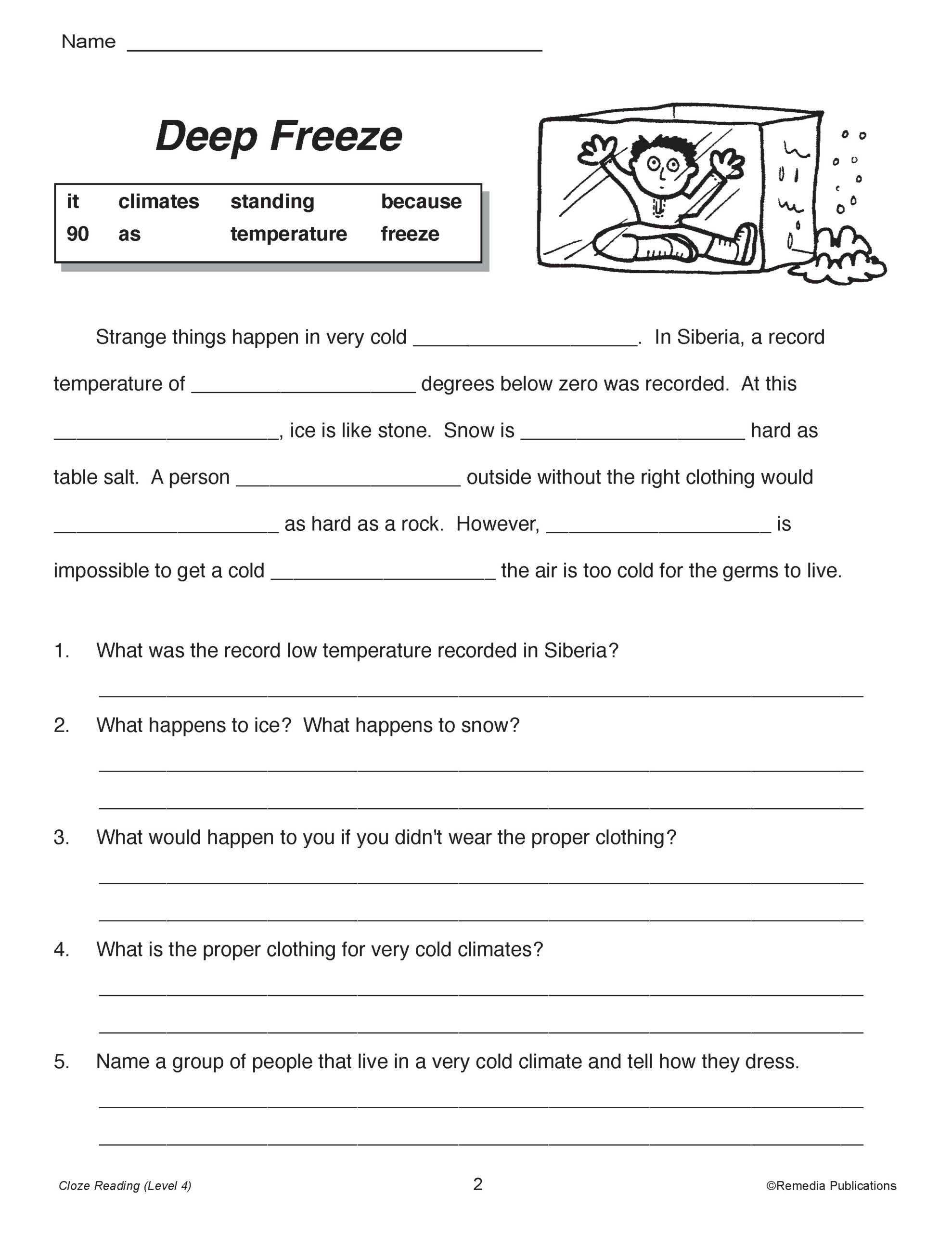 20 Cloze Reading Passages And Comprehension Activities Reading Level 4 Made By Teachers