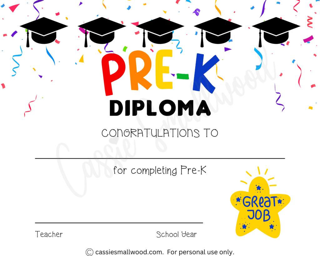 20 Preschool And Kindergarten Graduation Certificates FREE PRINTABLE Cassie Smallwood
