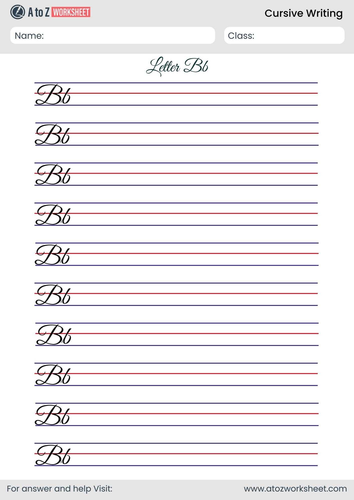 25 Free Cursive Writing Worksheetsu200b PDF A To Z Worksheet
