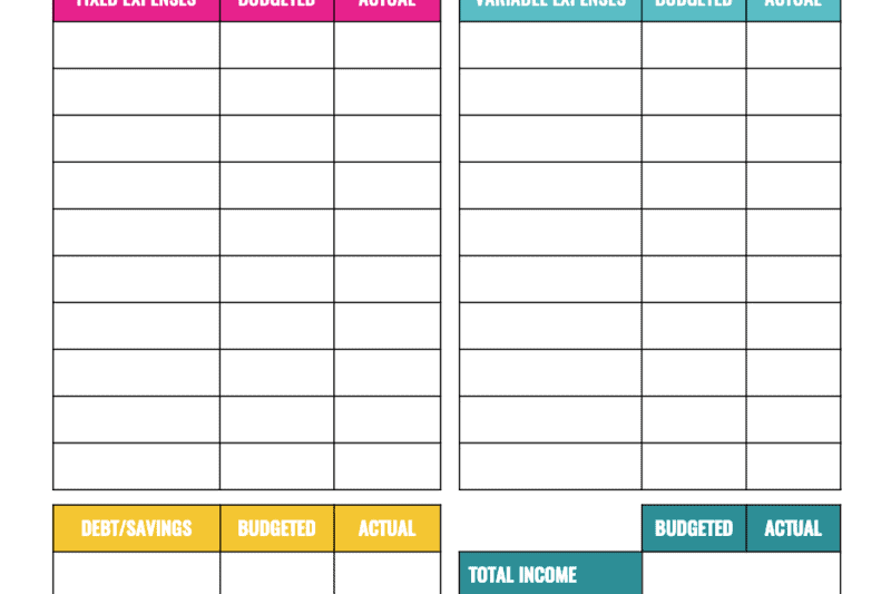Free Printable Budget Worksheets Excel