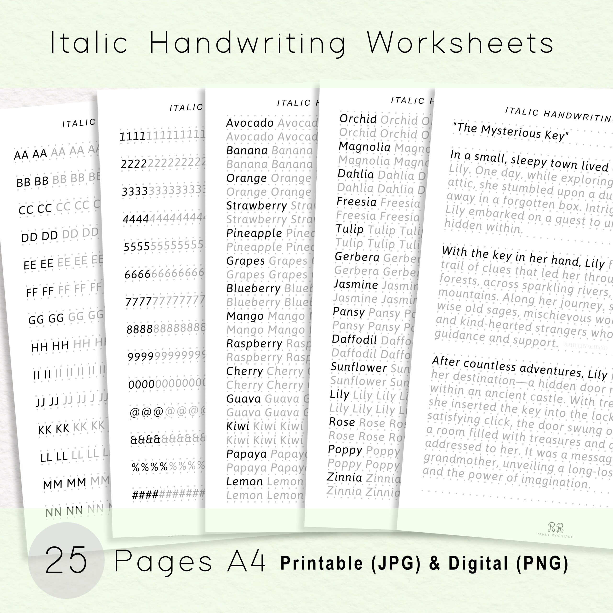 25 Pages Italic Handwriting Worksheet Practice ABC Tracing Worksheets Library 25 Pages Italic Handwriting Worksheet Practice ABC Tracing Worksheets Library