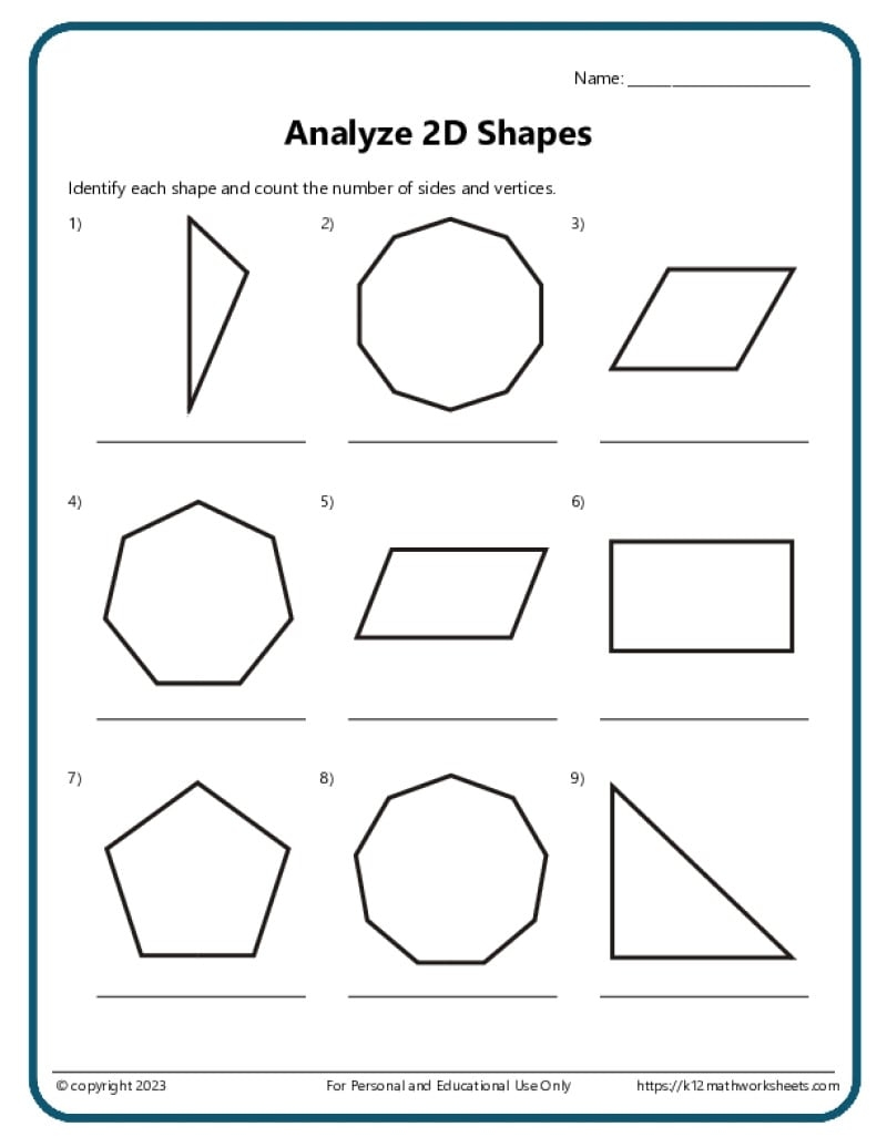 Free Kindergarten Worksheets Geomentry Pdf