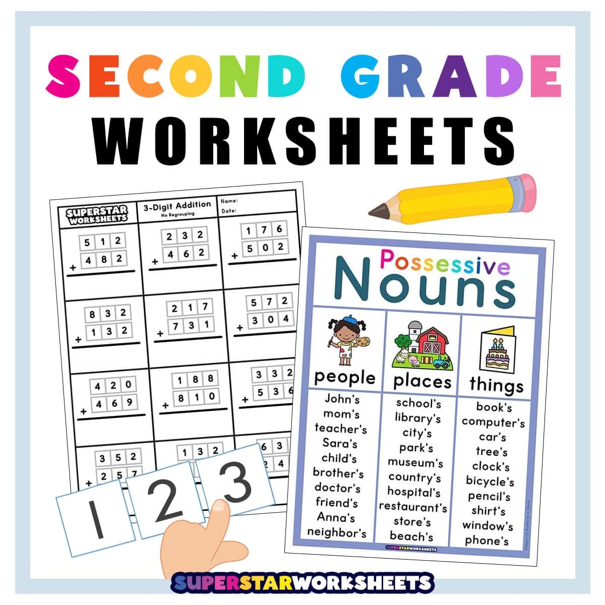 2nd Grade Worksheets Superstar Worksheets