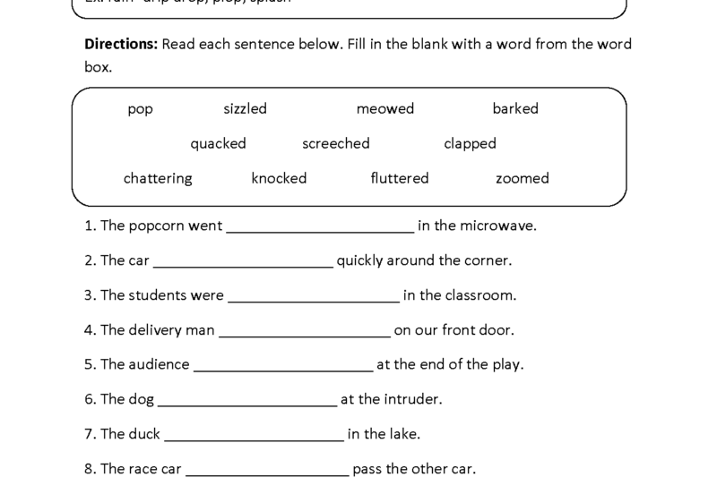 Free Printable English Worksheets Grade 7