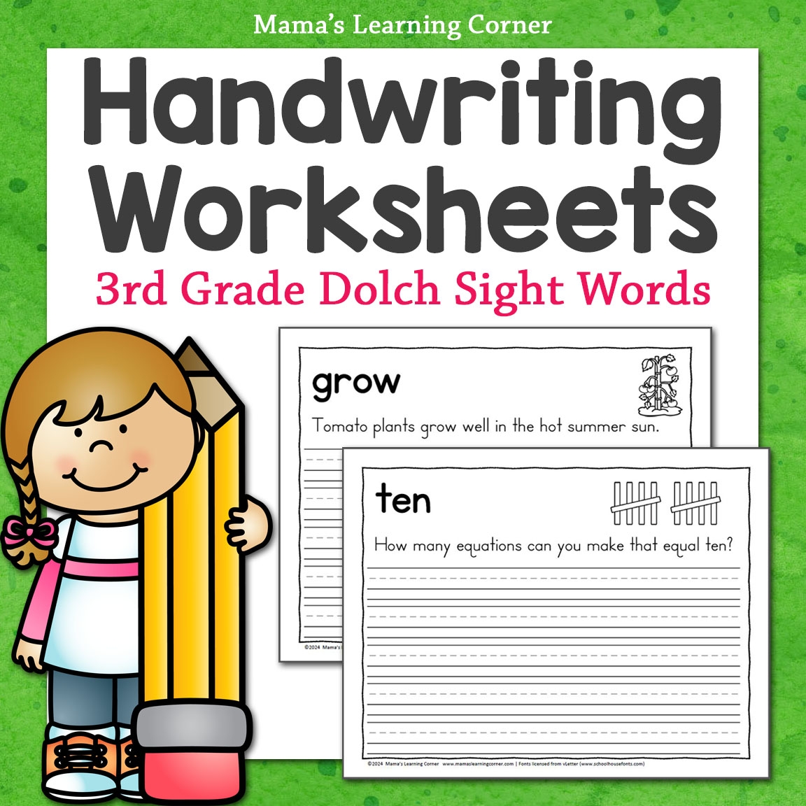 Free Printable 3rd Grade Handwriting Worksheets
