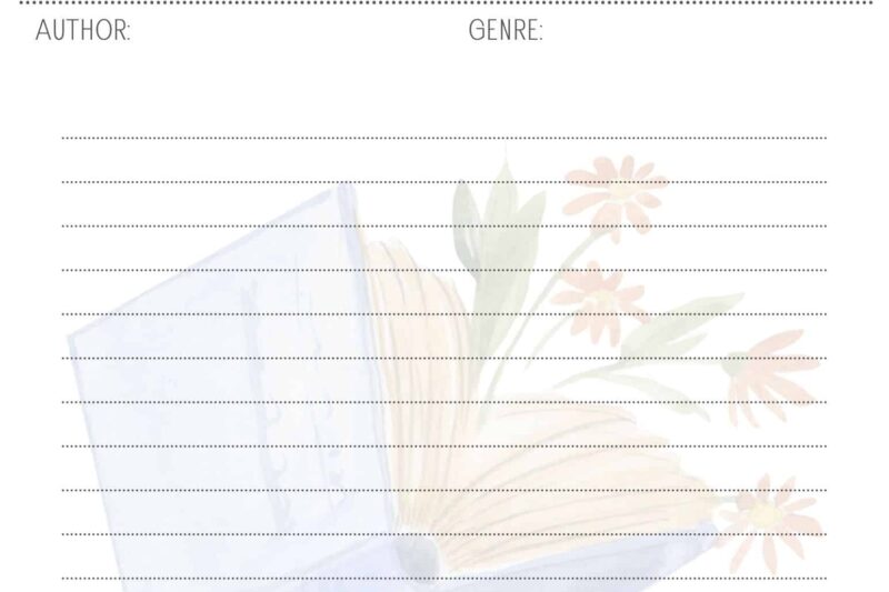 Book Thoughts Worksheet Free Printable