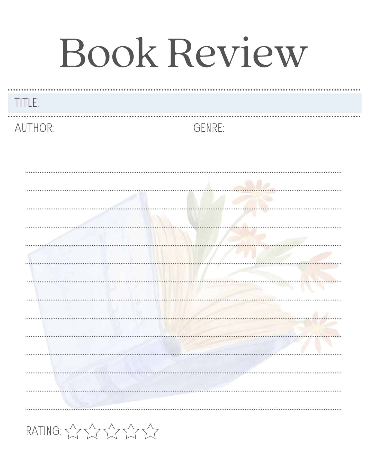 4 FREE Printable Book Review Worksheets My Printable Home