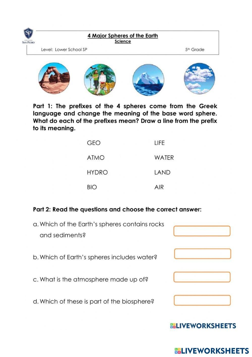 4 Spheres Of The Earth Live Worksheets Worksheets Library 4 Spheres Of The Earth Live Worksheets Worksheets Library