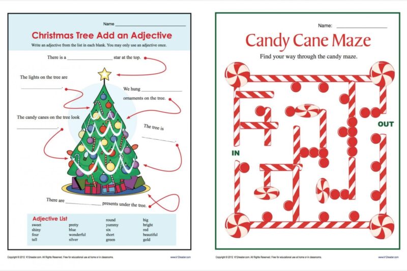 Free Christmas Worksheets Printables