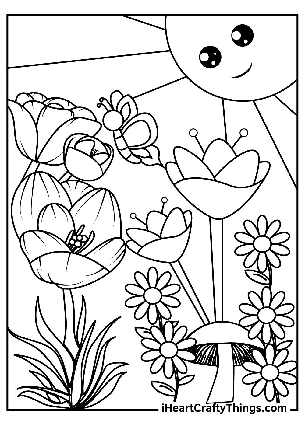 Free Printable Coloring Flower For Preschool