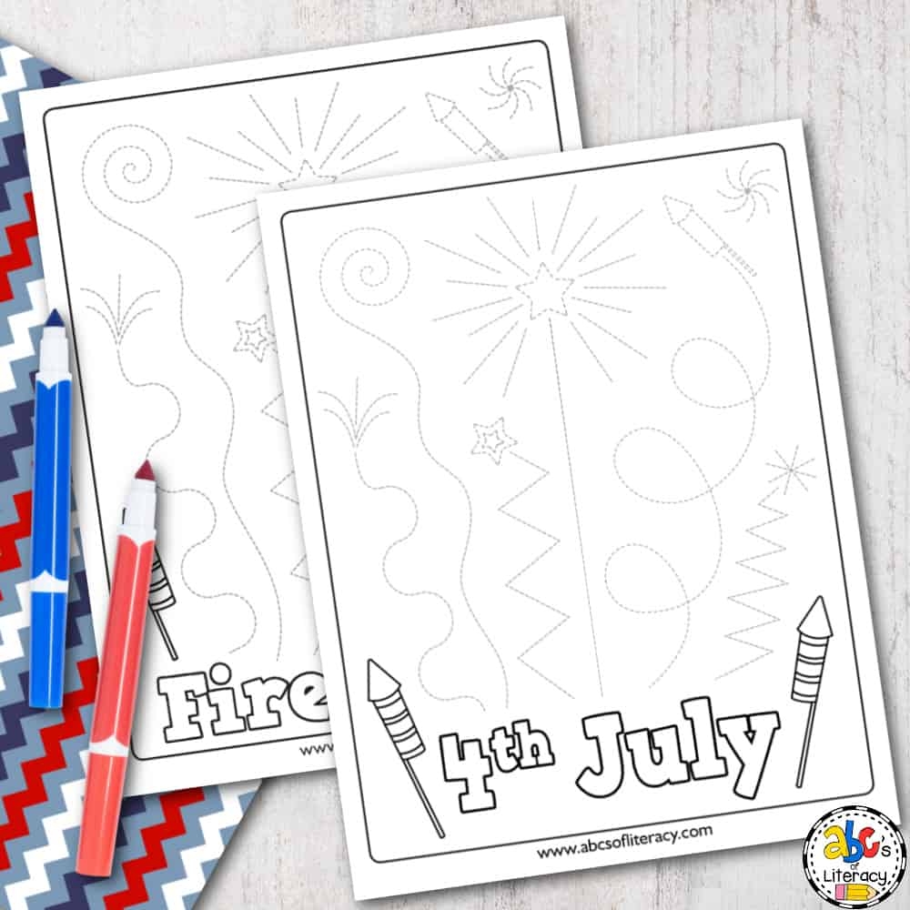 4th Of July Tracing Worksheets