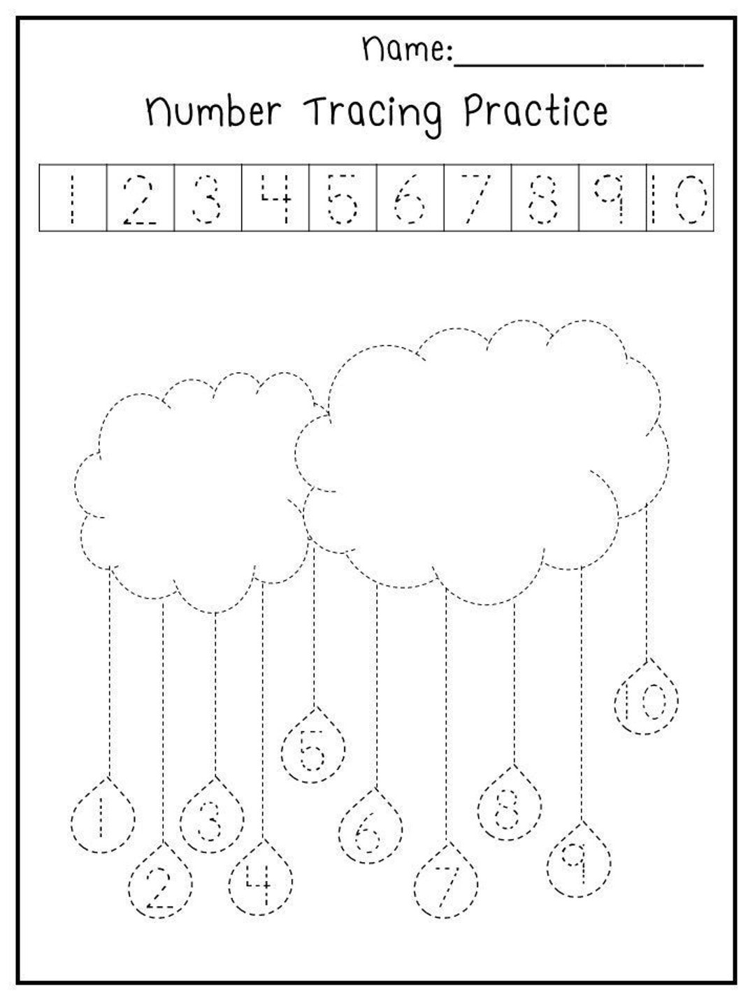 5 Printable Spring Trace The Numbers Worksheets Preschool