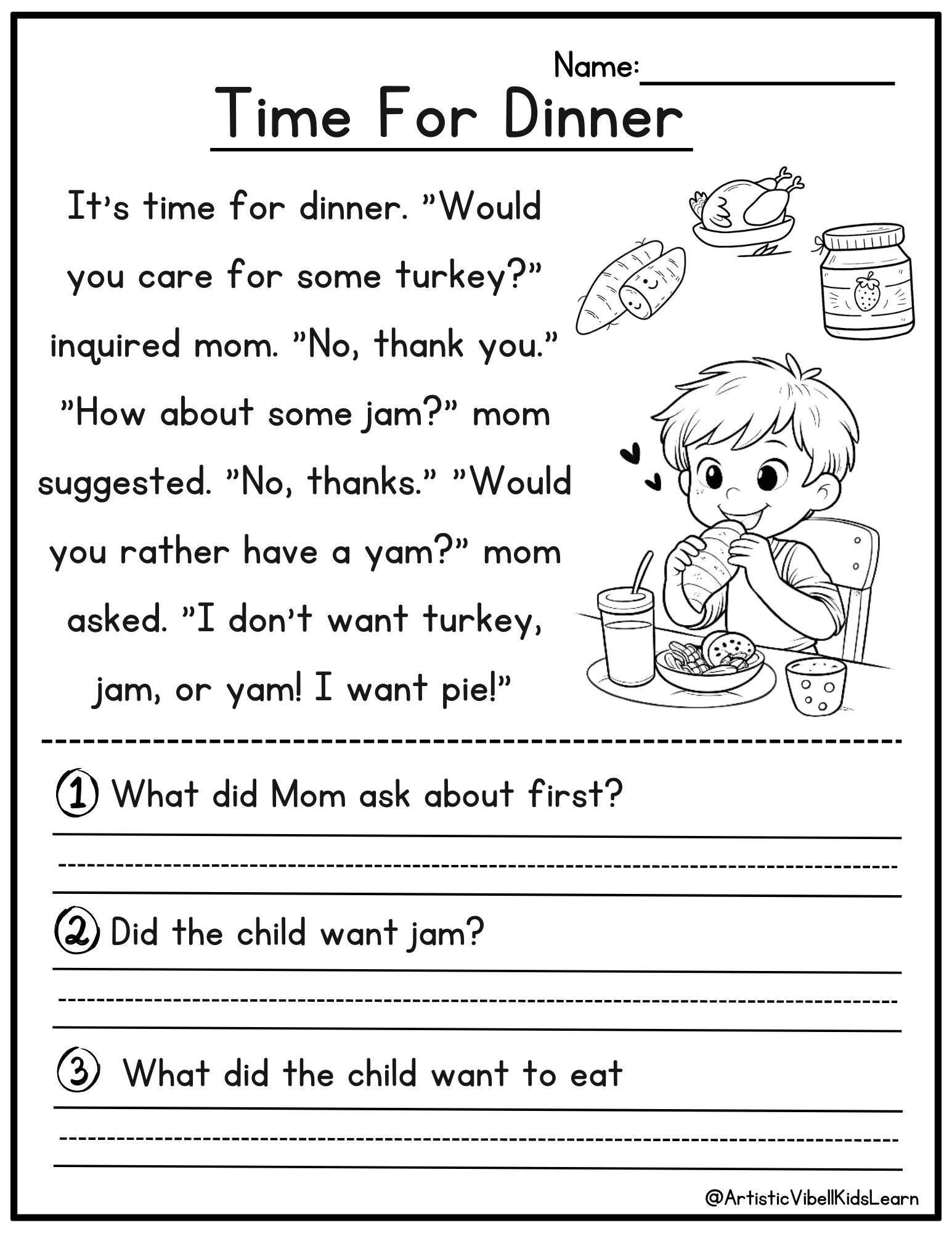 50 Kindergarten 1st Grade Reading Comprehension Passages Worksheets Sentences Reading Worksheet Fluency Worksheet English Learing Set 1 Etsy UK