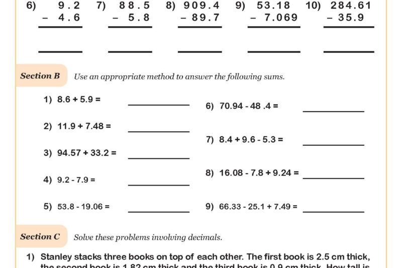 5th Grade Math Worksheets Free Printable