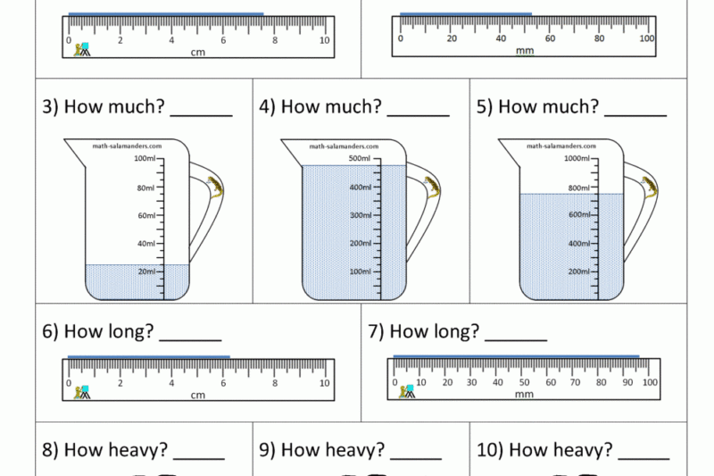Free Printable Measurement Worksheets Grade 5