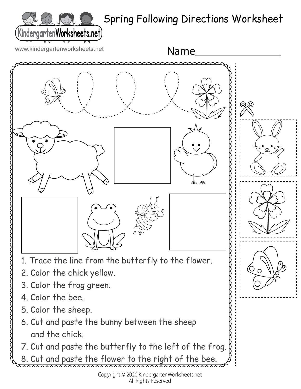Free Kindergarten Spring Worksheets