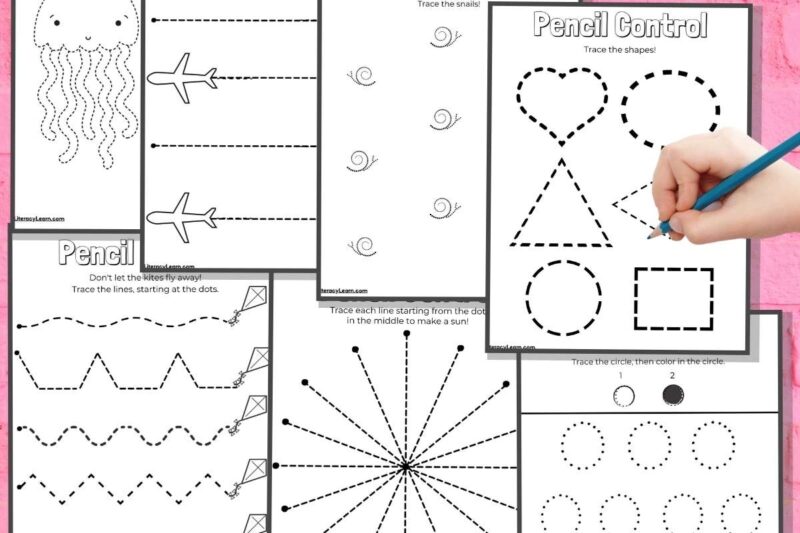 Printable Strokes Worksheets For Kindergarten