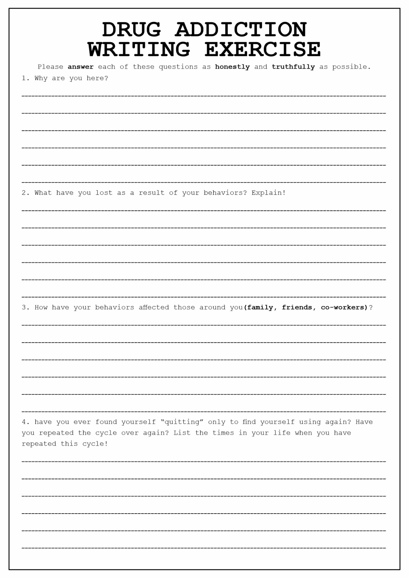 8 Drug Addiction Worksheets Printable Free PDF At Worksheeto Worksheets Library