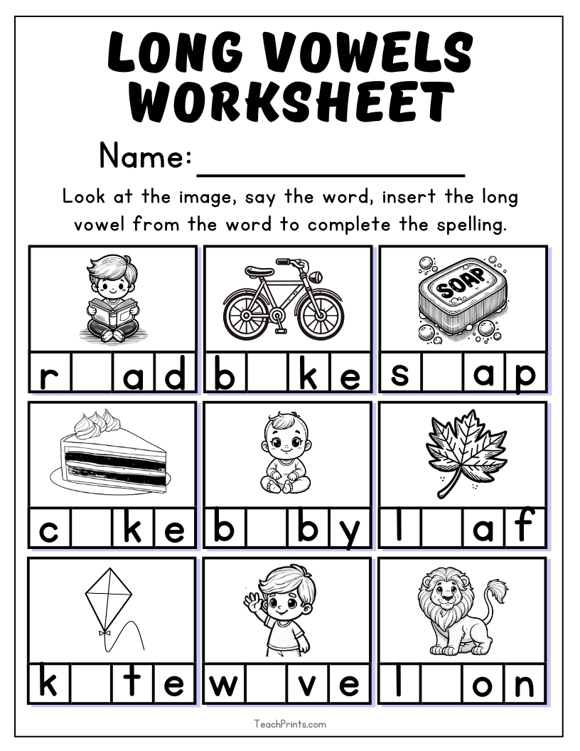 8 Long Vowel Worksheets Free PDF Printables Teach Prints 8 Long Vowel Worksheets Free PDF Printables Teach Prints