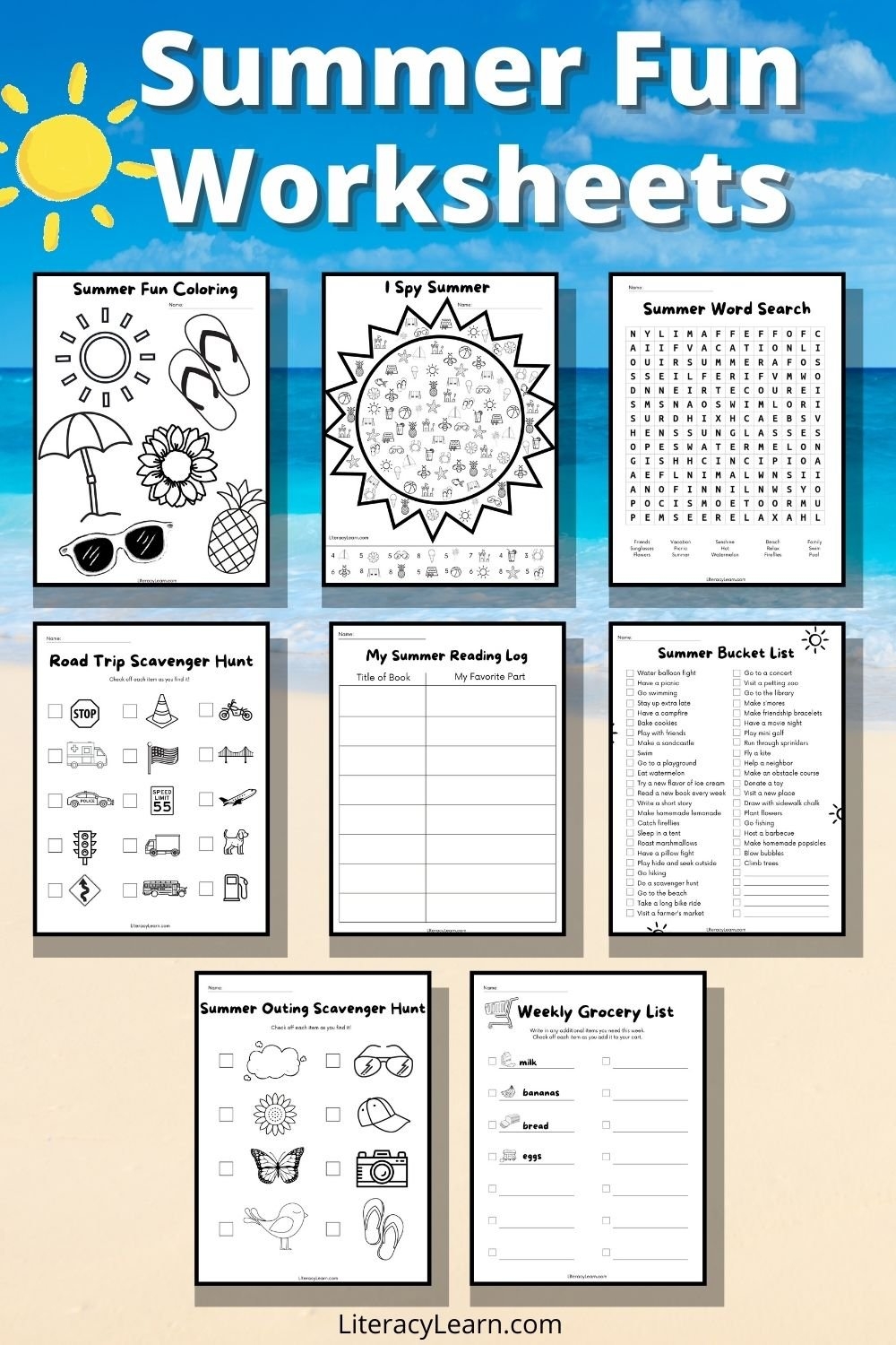 8 Summer Fun Worksheets For Preschool Through Second Grade Free Printables Literacy Learn 8 Summer Fun Worksheets For Preschool Through Second Grade Free Printables Literacy Learn