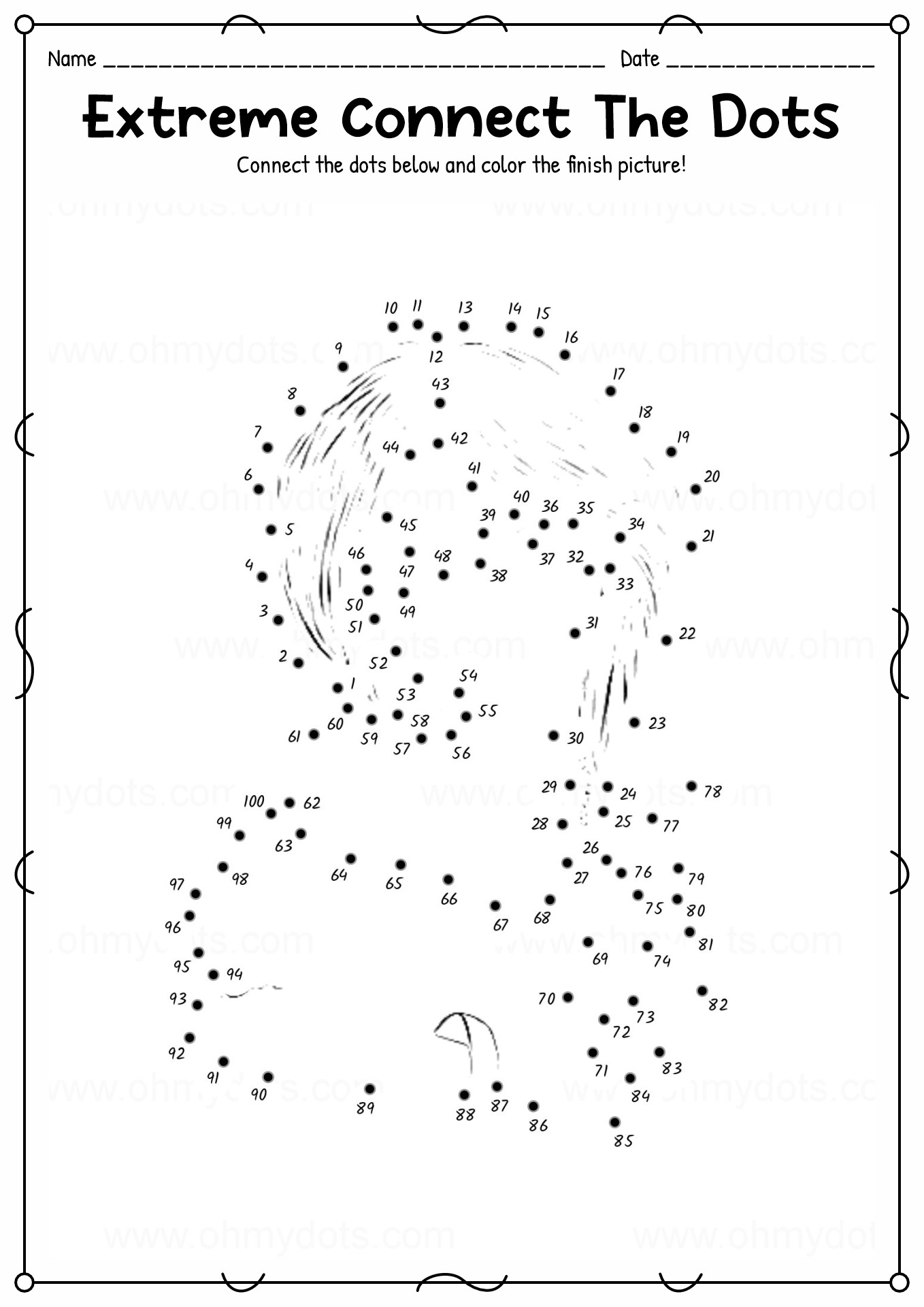 9 Printable Dot To Dot Worksheets 1 100 Free PDF At Worksheeto Worksheets Library