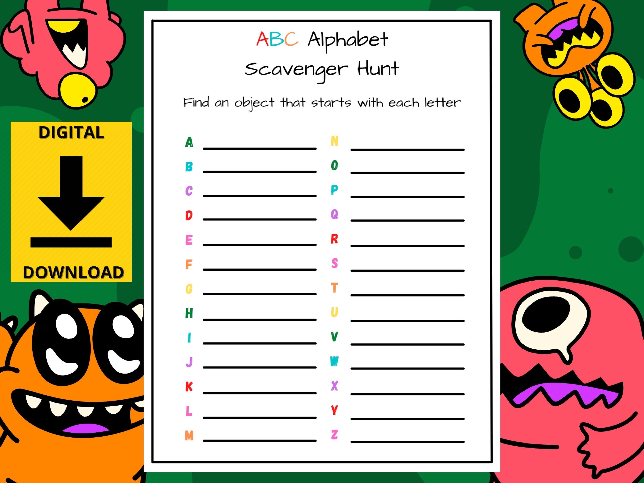 ABC Scavenger Hunt Outdoor Activity For Kids