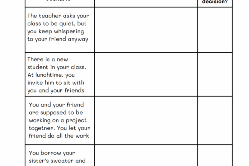 Free Printable Actions And Consequences Worksheets