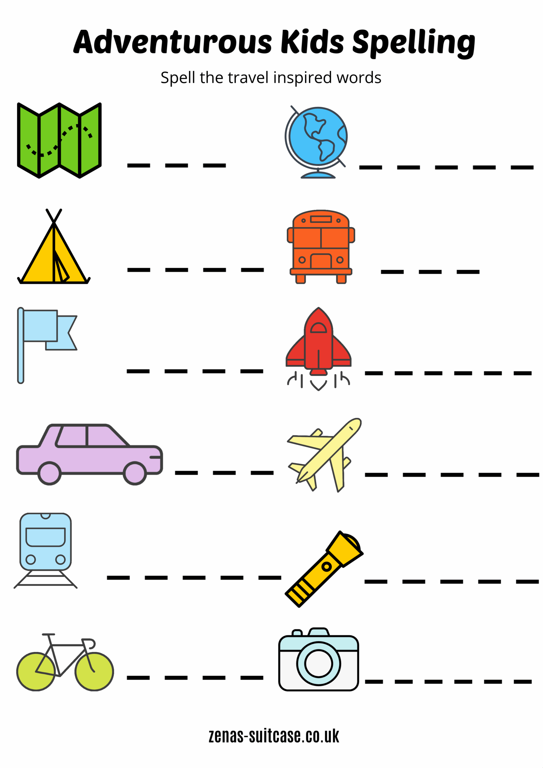 Activity Sheets For Kids Travel Themed