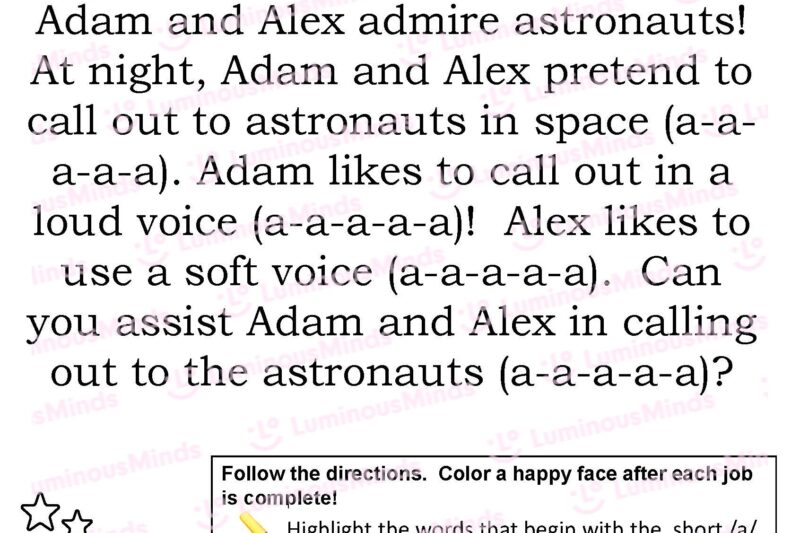 Astronaut Reading Comprehension Worksheet