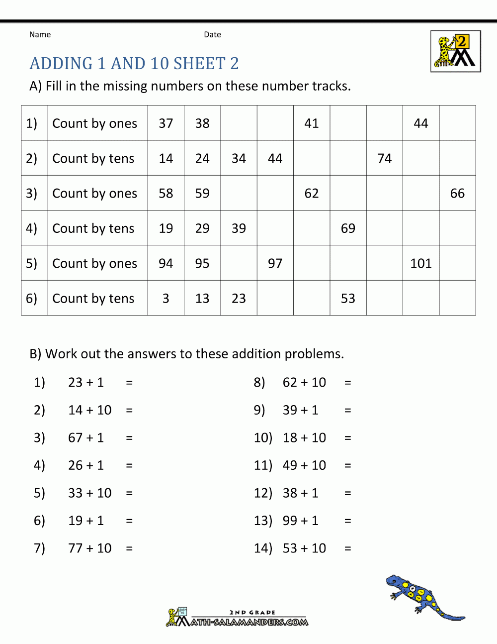 2st Grade Math Worksheets