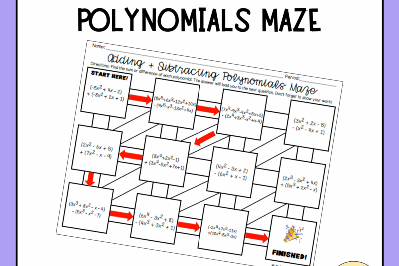 Function Notation Maze Worksheet