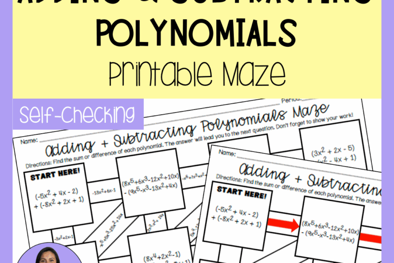 Factoring Polynomials Maze Worksheet