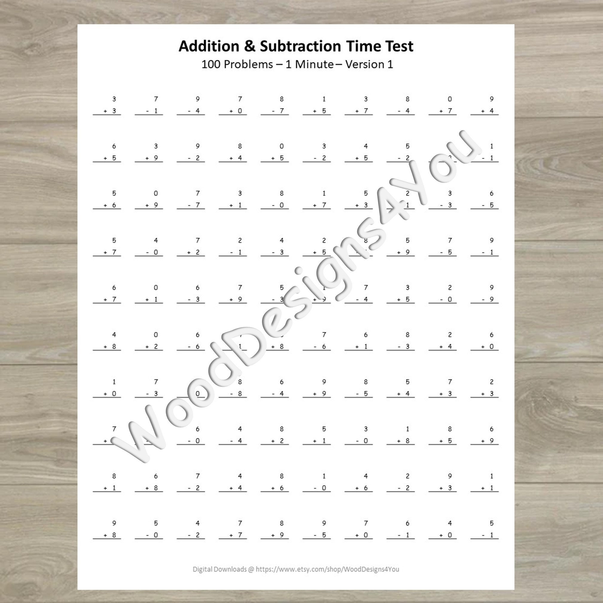 Addition And Subtraction Mixed Worksheets Mad Math Minute Addition And Subtraction Mixed Worksheets Mad Math Minute